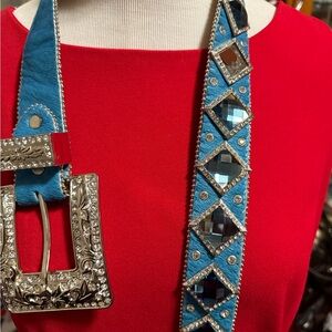 Blue Embellished Belt